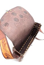 Trukado Leren tassen - Leren Zadeltas met Bloemen reliëf en haakje
