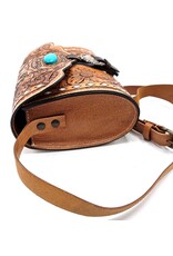 Trukado Leather bags - Leather Shoulder bag with Authentic Flower relief