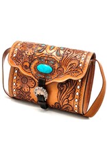 Trukado Leather bags - Leather Shoulder bag with Authentic Flower relief