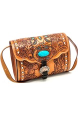 Trukado Leather bags - Leather Shoulder bag with Authentic Flower relief