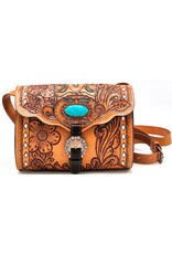 Trukado Leather bags - Leather Shoulder bag with Authentic Flower relief