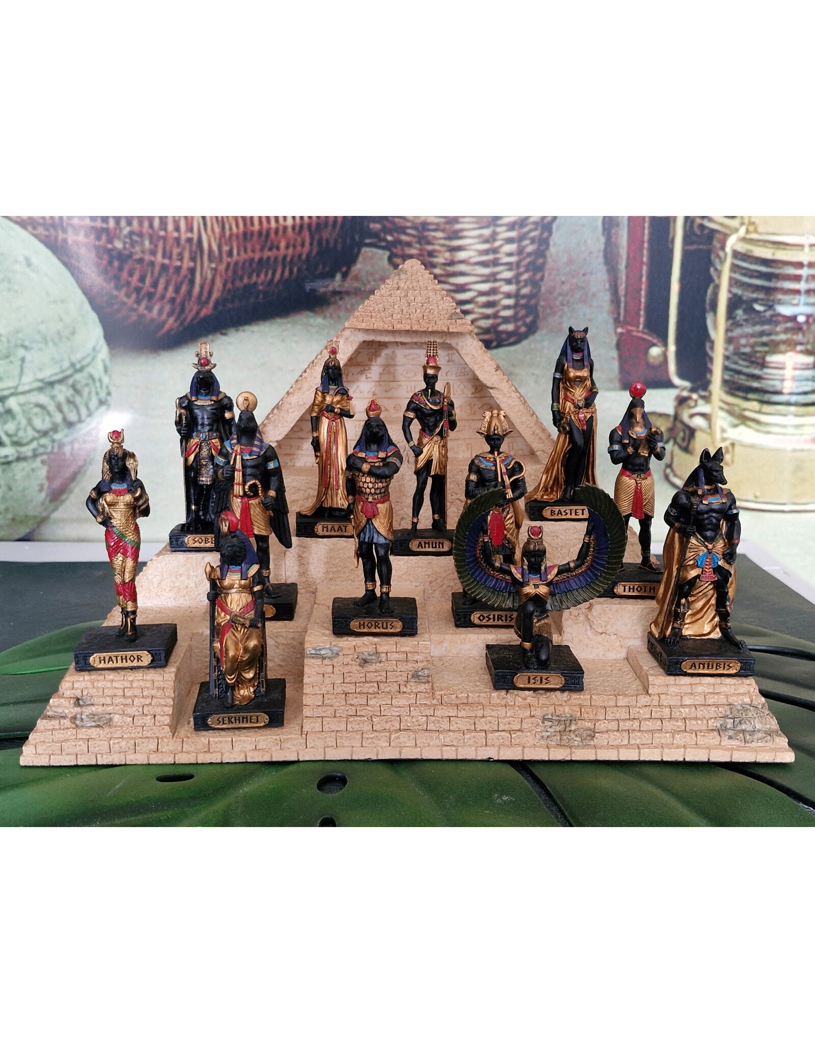 Veronese Design Giftware & Lifestyle - Pyramid Display with Twelve Egyptian Gods
