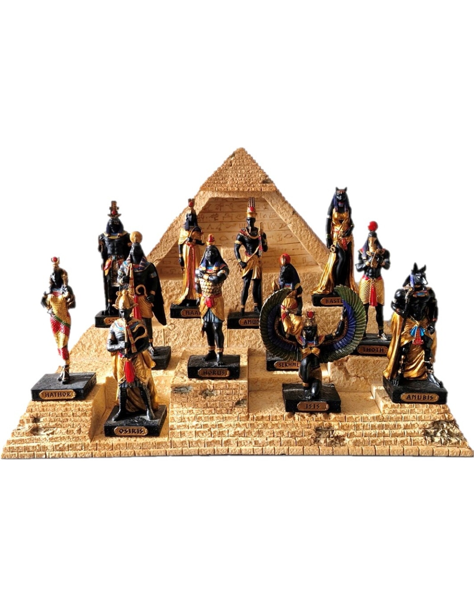 Veronese Design Giftware & Lifestyle - Pyramid Display with Twelve Egyptian Gods