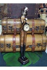 Trukado Giftware Beelden Collectables - Spaniël Hond Officier met echte klok - beeld 50cm