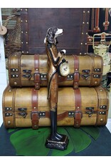 Trukado Giftware Beelden Collectables - Spaniël Hond Officier met echte klok - beeld 50cm