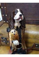 Trukado Giftware Figurines Collectables - Spaniel Dog Officer with real clock - statue 50cm