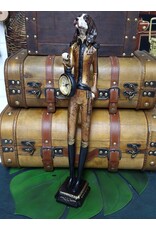 Trukado Giftware Beelden Collectables - Spaniël Hond Officier met echte klok - beeld 50cm