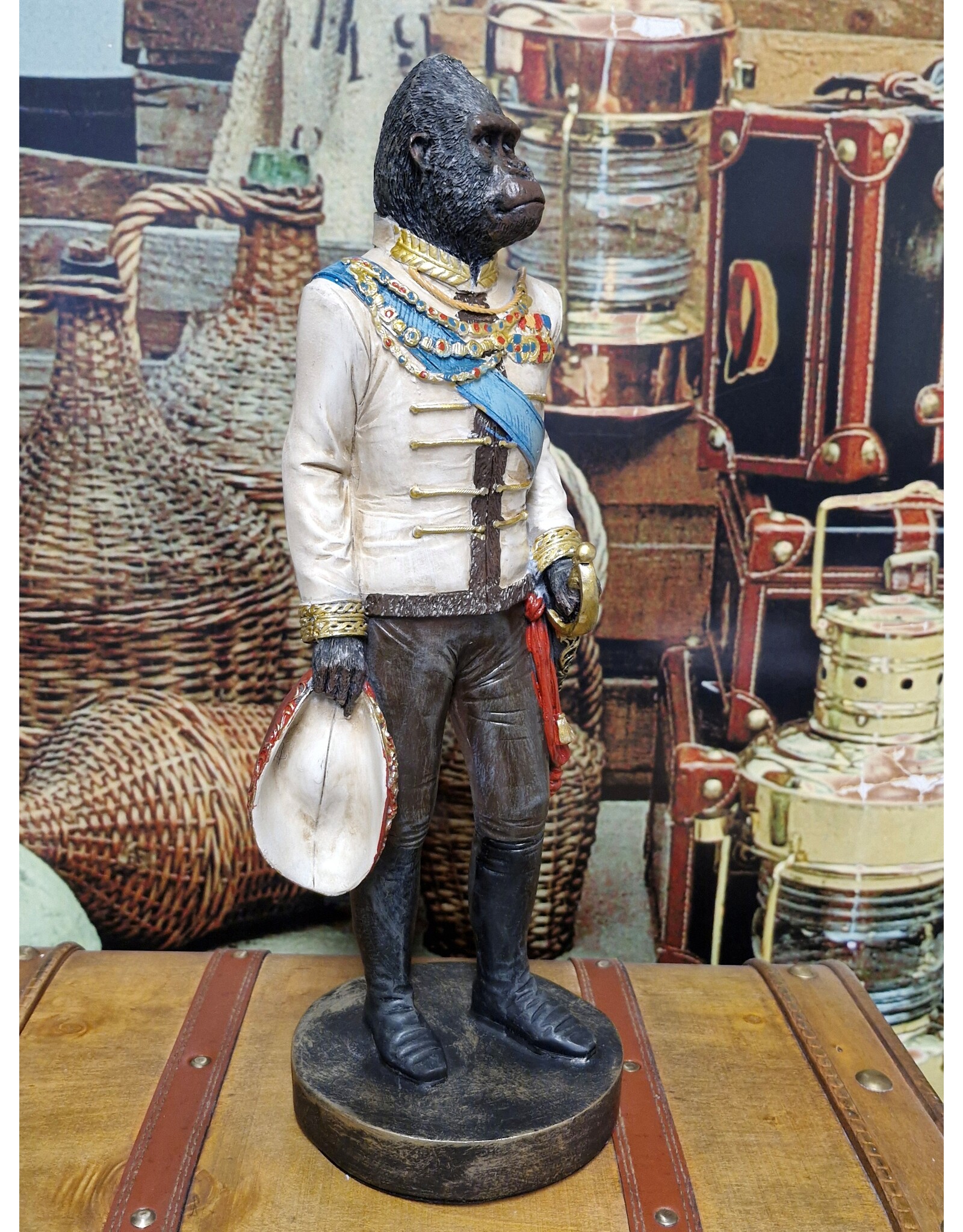 Baroque Giftware Figurines Collectables - Gorilla dressed in Military Uniform statue 40.5 cm