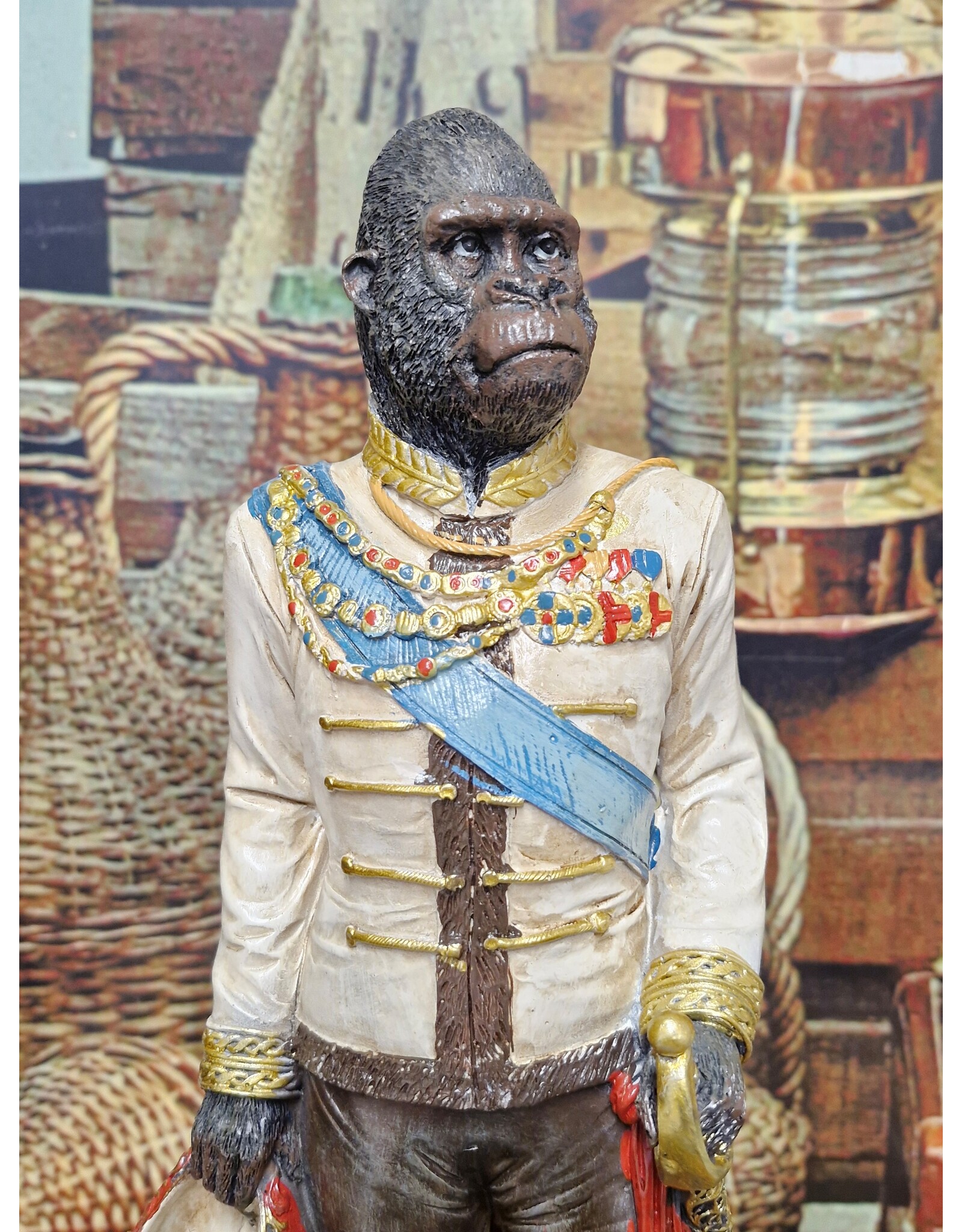 Baroque Giftware Beelden Collectables - Gorilla gekleed in Militaire Uniform beeld 40,5cm