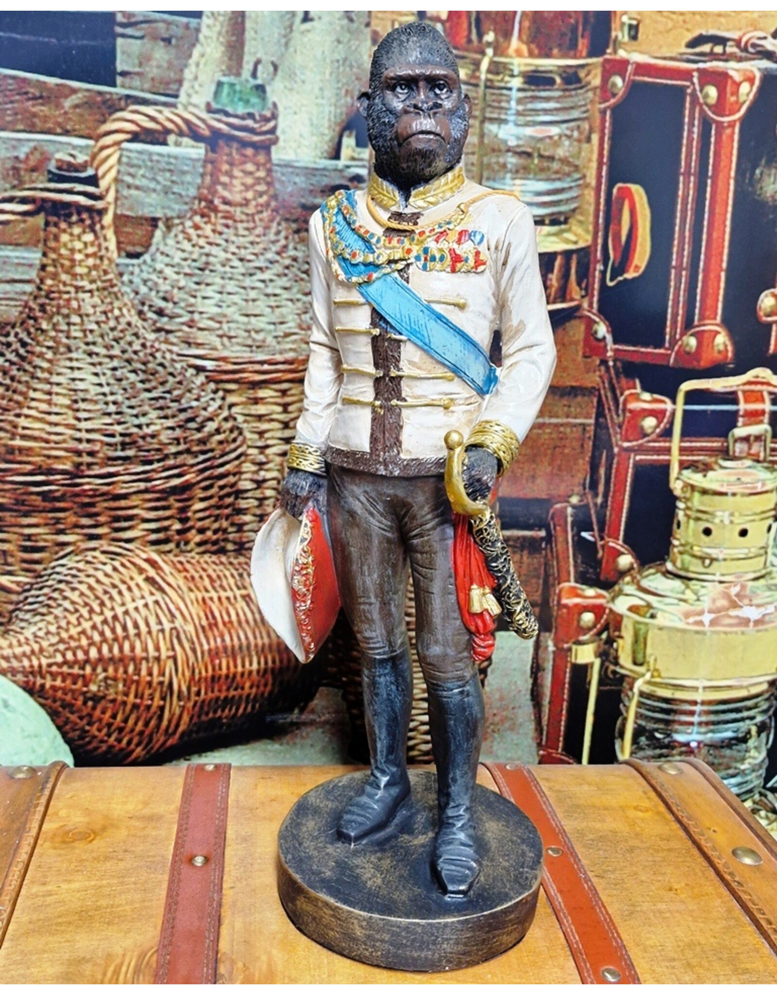 Baroque Giftware Figurines Collectables - Gorilla dressed in Military Uniform statue 40.5 cm