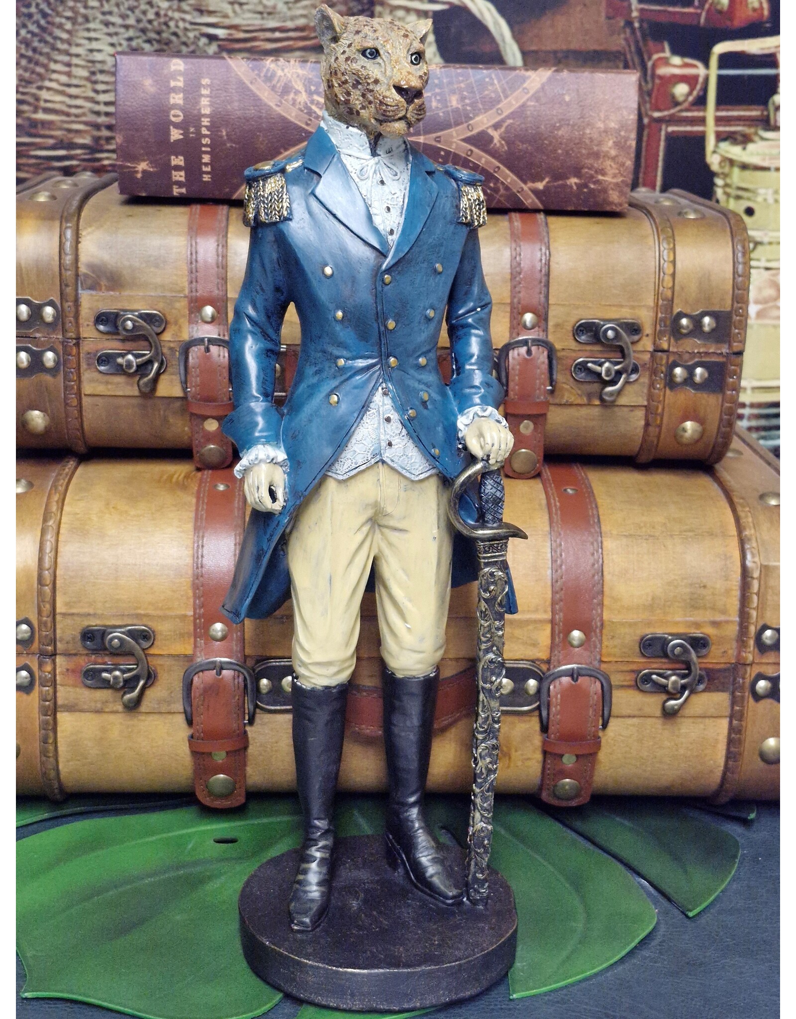 Baroque Giftware Figurines Collectables - Jaguar dressed as a Navy Officer statue 43cm