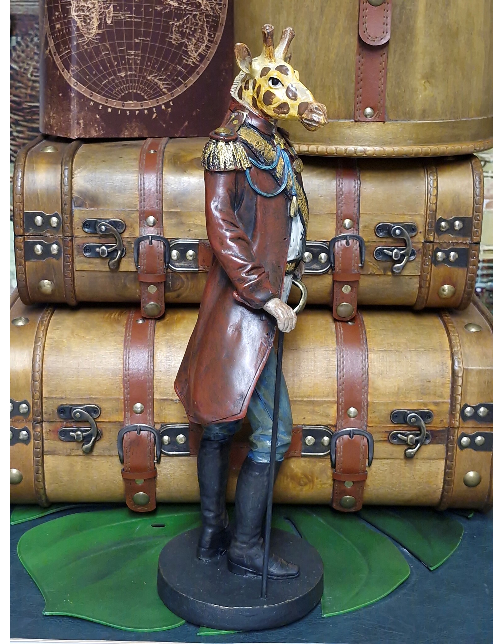 Baroque Giftware Figurines Collectables - Giraffe dressed as a Marshal statue 44.5cm