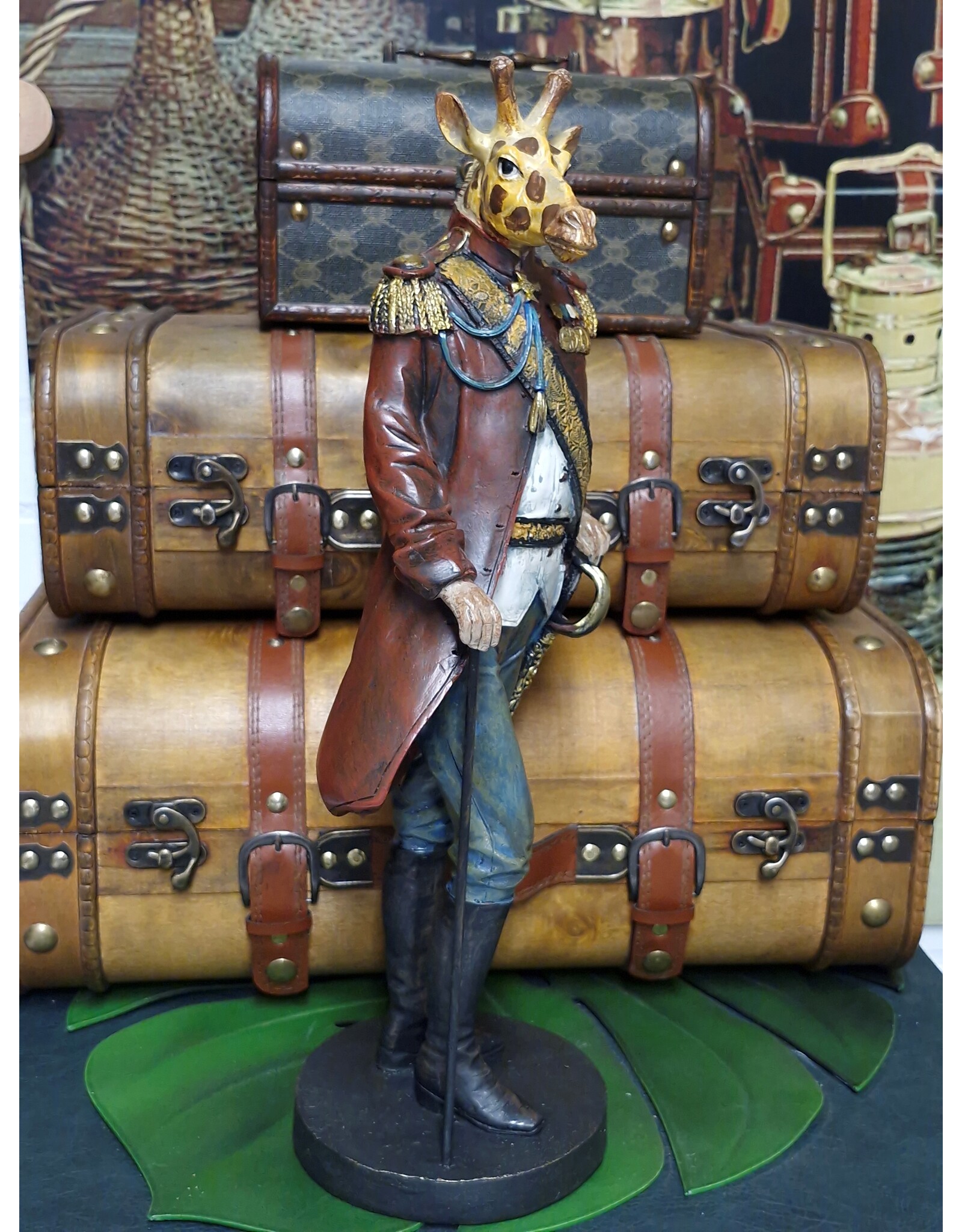 Baroque Giftware Figurines Collectables - Giraffe dressed as a Marshal statue 44.5cm