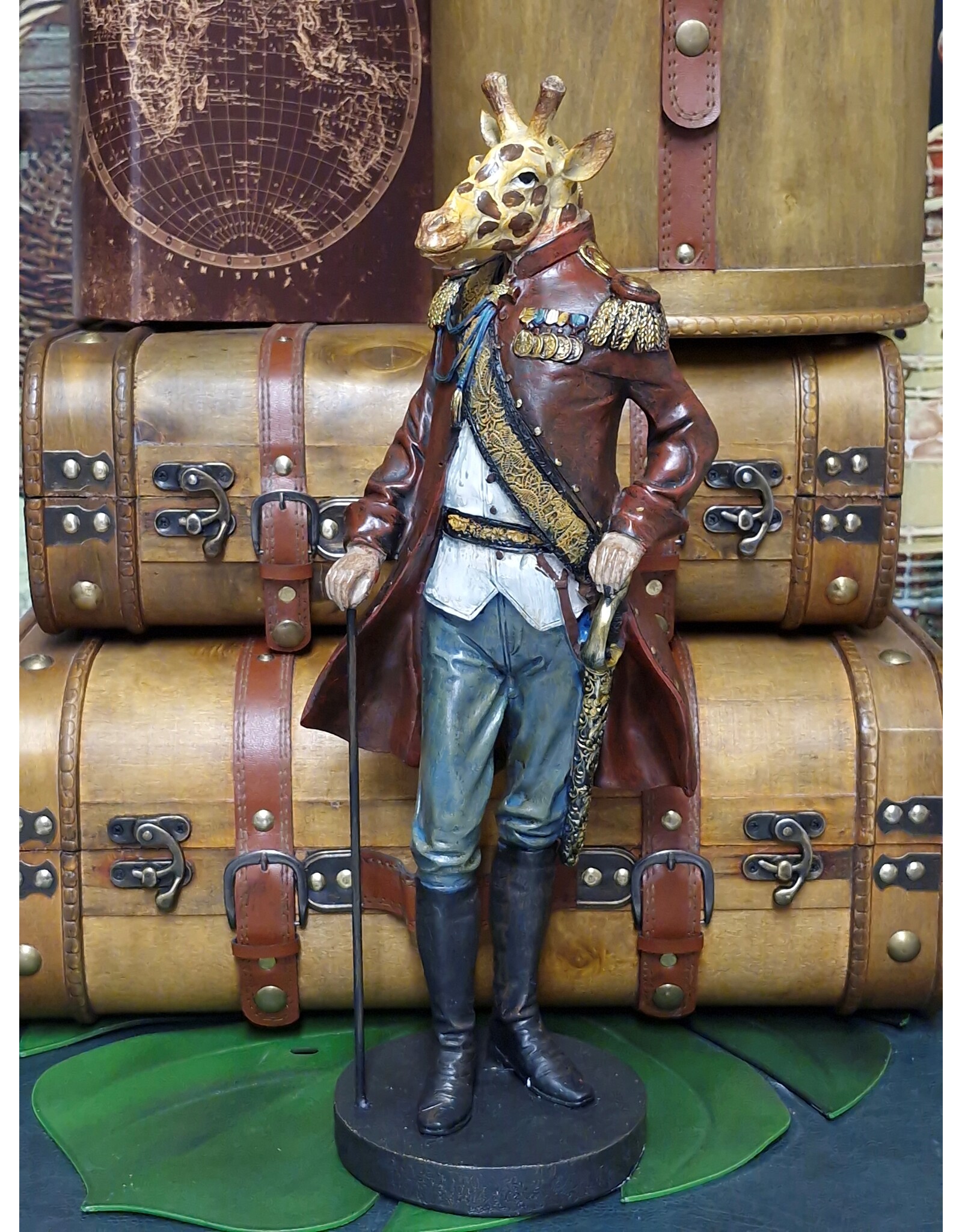 Baroque Giftware Figurines Collectables - Giraffe dressed as a Marshal statue 44.5cm