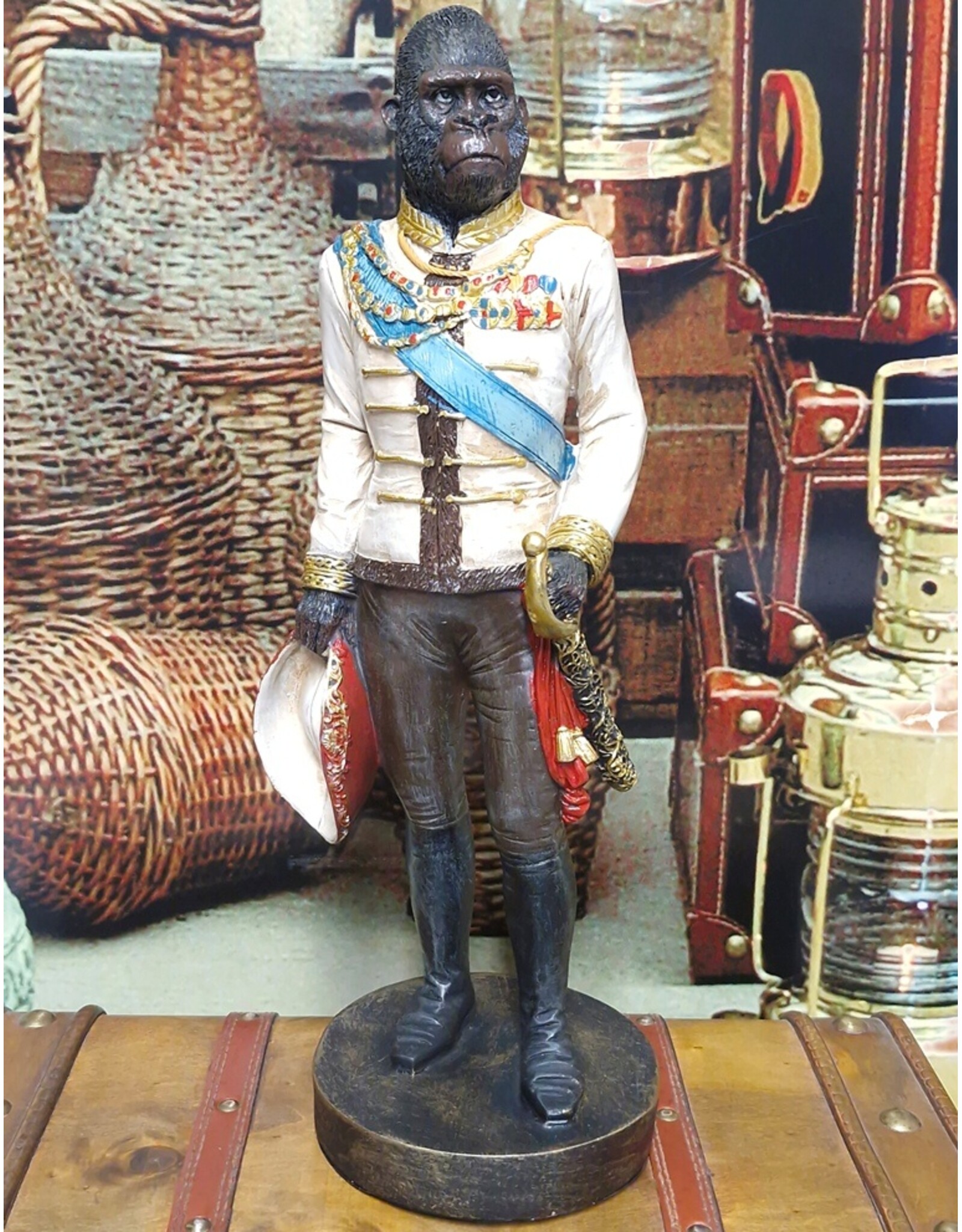 Baroque Giftware Figurines Collectables - Gorilla dressed in Military Uniform statue 40.5 cm