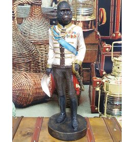 Baroque Gorilla dressed in Military Uniform statue 40.5 cm