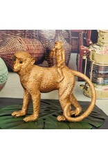 Trukado Giftware & Lifestyle - Gouden Aap met Baby op de rug beeld 31cm