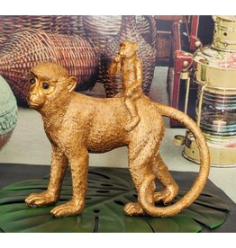 Trukado Gouden Aap met Baby op de rug beeld 31cm