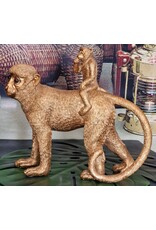 Trukado Giftware & Lifestyle - Gouden Aap met Baby op de rug beeld 31cm