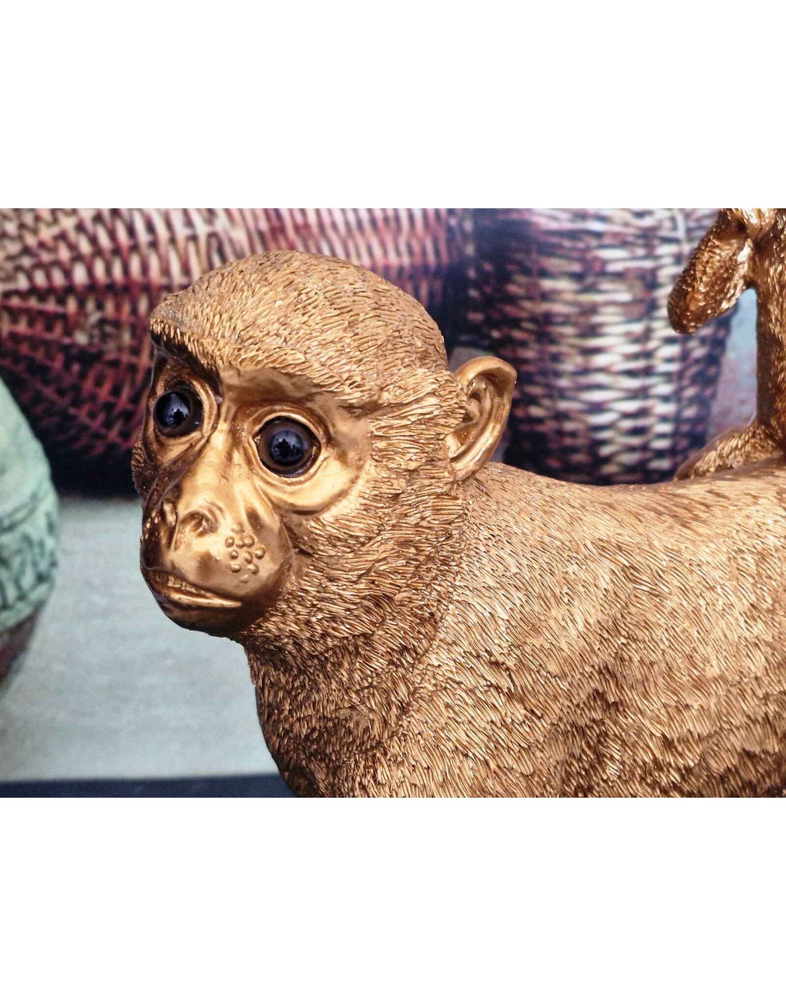 Trukado Giftware & Lifestyle - Golden Monkey with Baby on Back figurine 31cm