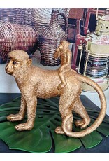 Trukado Giftware & Lifestyle - Gouden Aap met Baby op de rug beeld 31cm