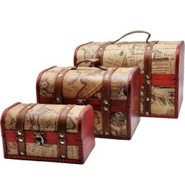 AWG Schatkist Wereldkaart Set van 3