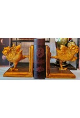 JB Miscellaneous - Owl Bookends set of 2, gold colored