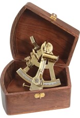 JB Miscellaneous - Sextant in houten kistje - messing, medium formaat