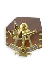 JB Miscellaneous - Sextant in houten kistje - messing, medium formaat