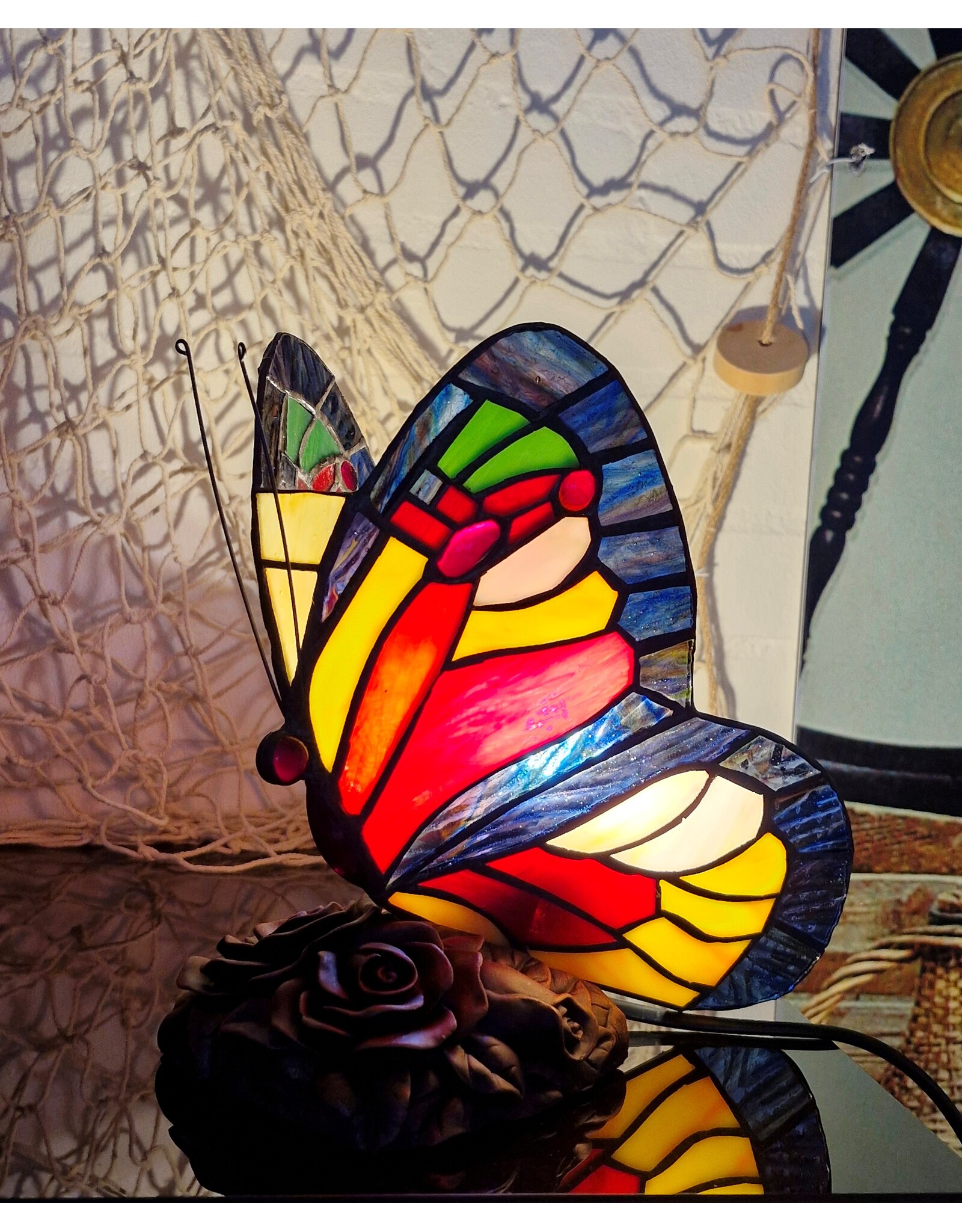 Trukado Giftware & Lifestyle -  Butterfly Tiffany Style Atmosphere Lamp