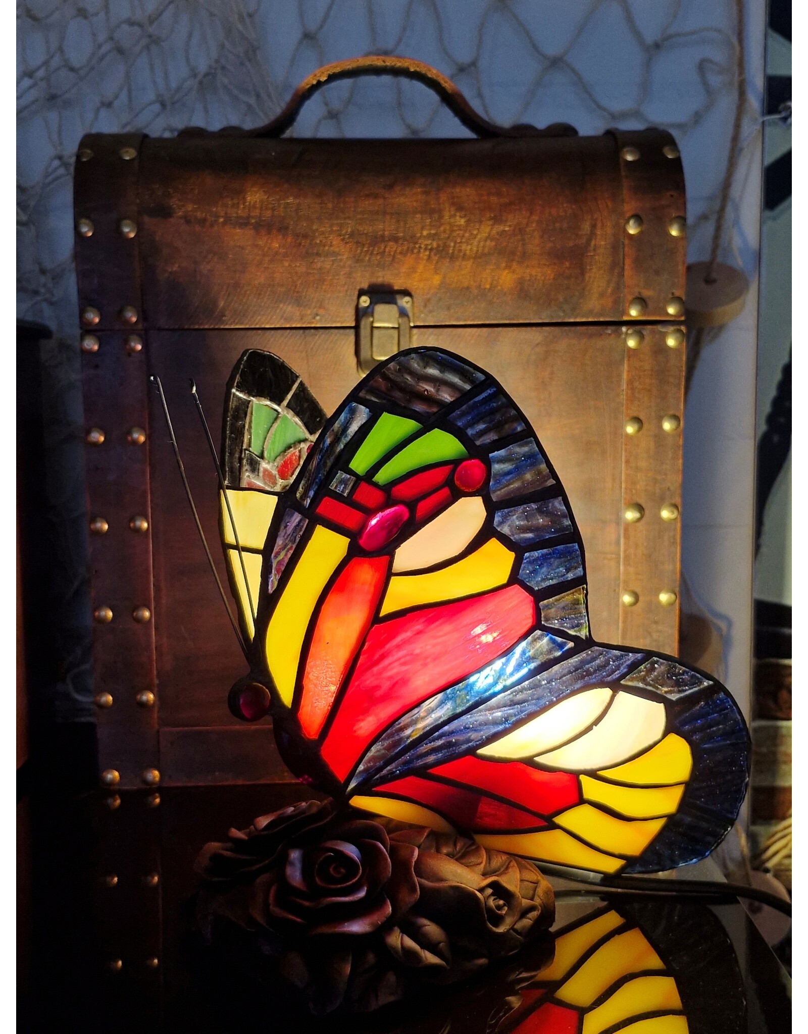 Trukado Giftware & Lifestyle -  Butterfly Tiffany Style Atmosphere Lamp