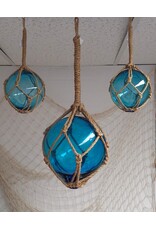 Trukado Miscellaneous - Visnet drijvers Glazen Bollen  Set Turquoiseblauw