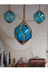 Trukado Miscellaneous - Visnet drijvers Glazen Bollen  Set Turquoiseblauw