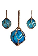 Trukado Miscellaneous - Visnet drijvers Glazen Bollen  Set Turquoiseblauw