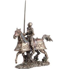 Veronese Design Gepanserde Middeleeuwse Ridder op het Paard Veronese Design