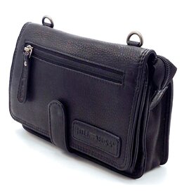 HillBurry HillBurry Leren Schoudertas-Polstasje-Reisportemonnee
