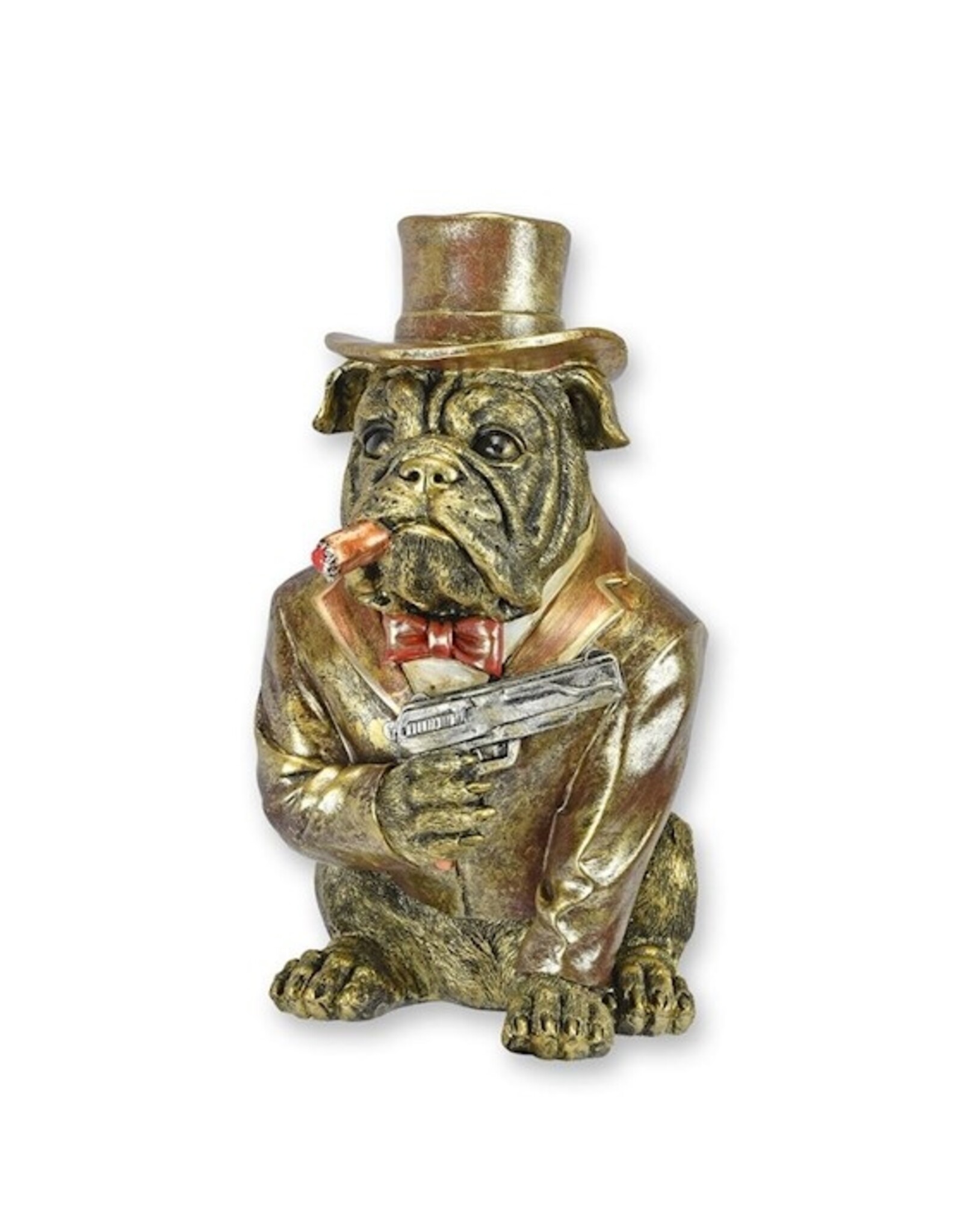 JB Giftware & Lifestyle - English Bulldog as Mobster smoking Cigar 29.8 cm
