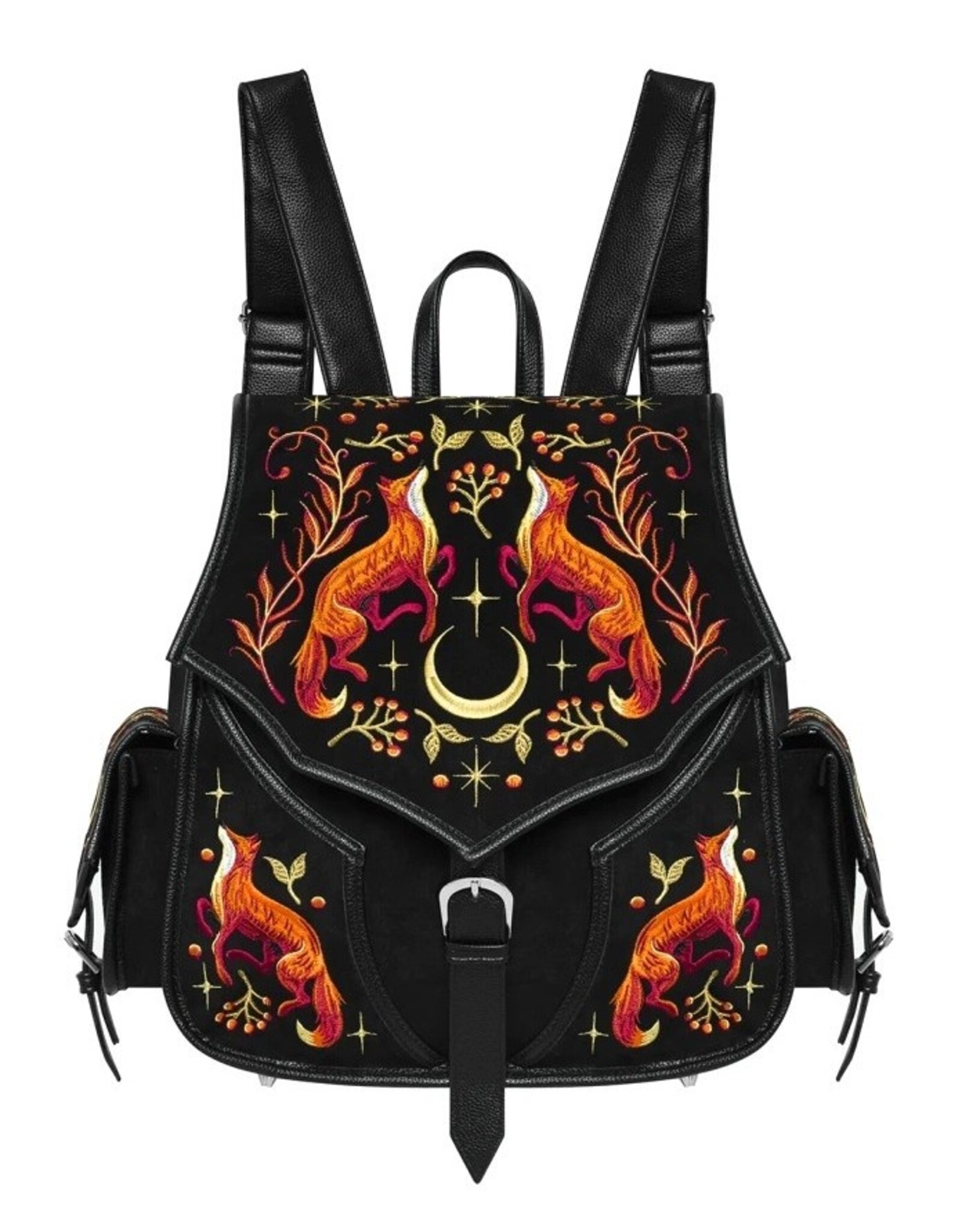 Restyle Fantasy tassen en portemonnees - Mystic Fox Rugzak met geborduurde vossen