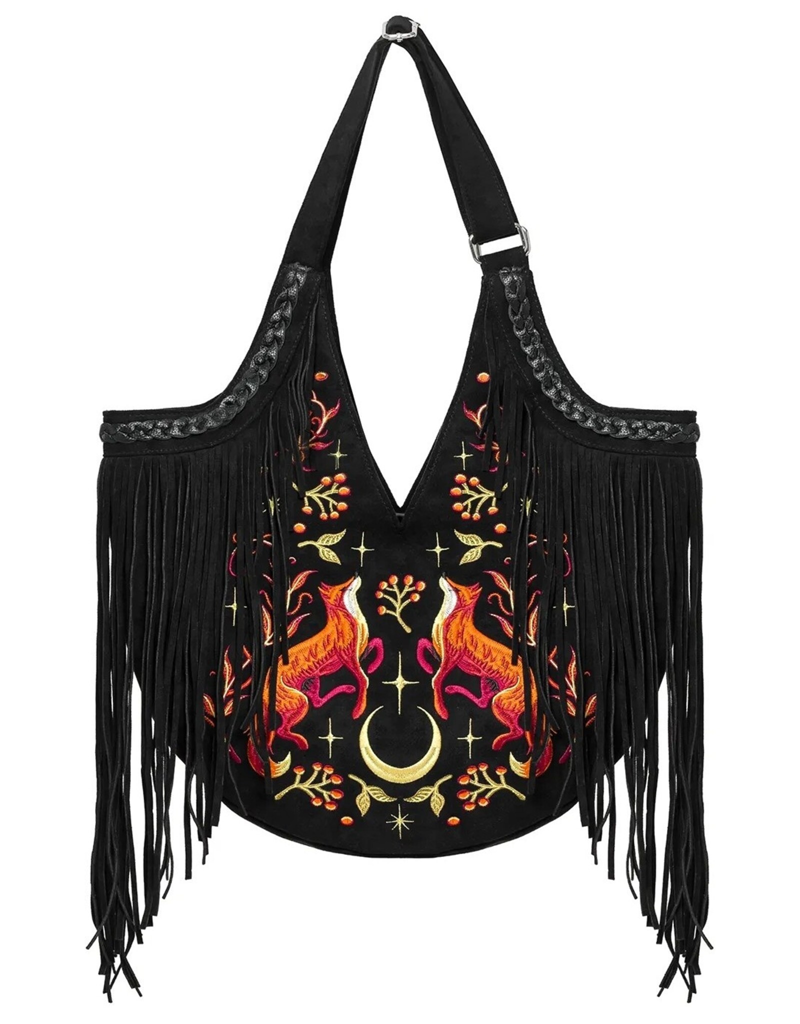 Restyle Fantasy tassen en portemonnees - Lunar Grove grote tas met geborduurde vossen