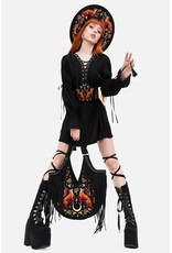 Restyle Fantasy tassen en portemonnees - Lunar Grove grote tas met geborduurde vossen