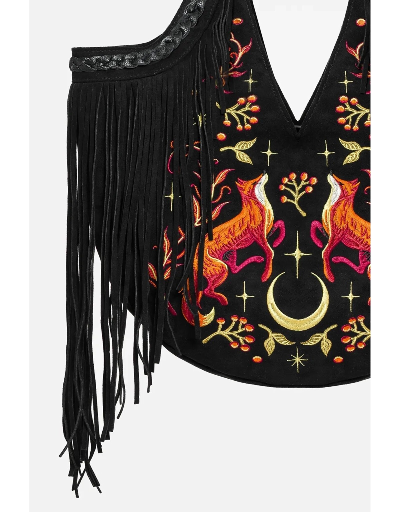 Restyle Fantasy tassen en portemonnees - Lunar Grove grote tas met geborduurde vossen