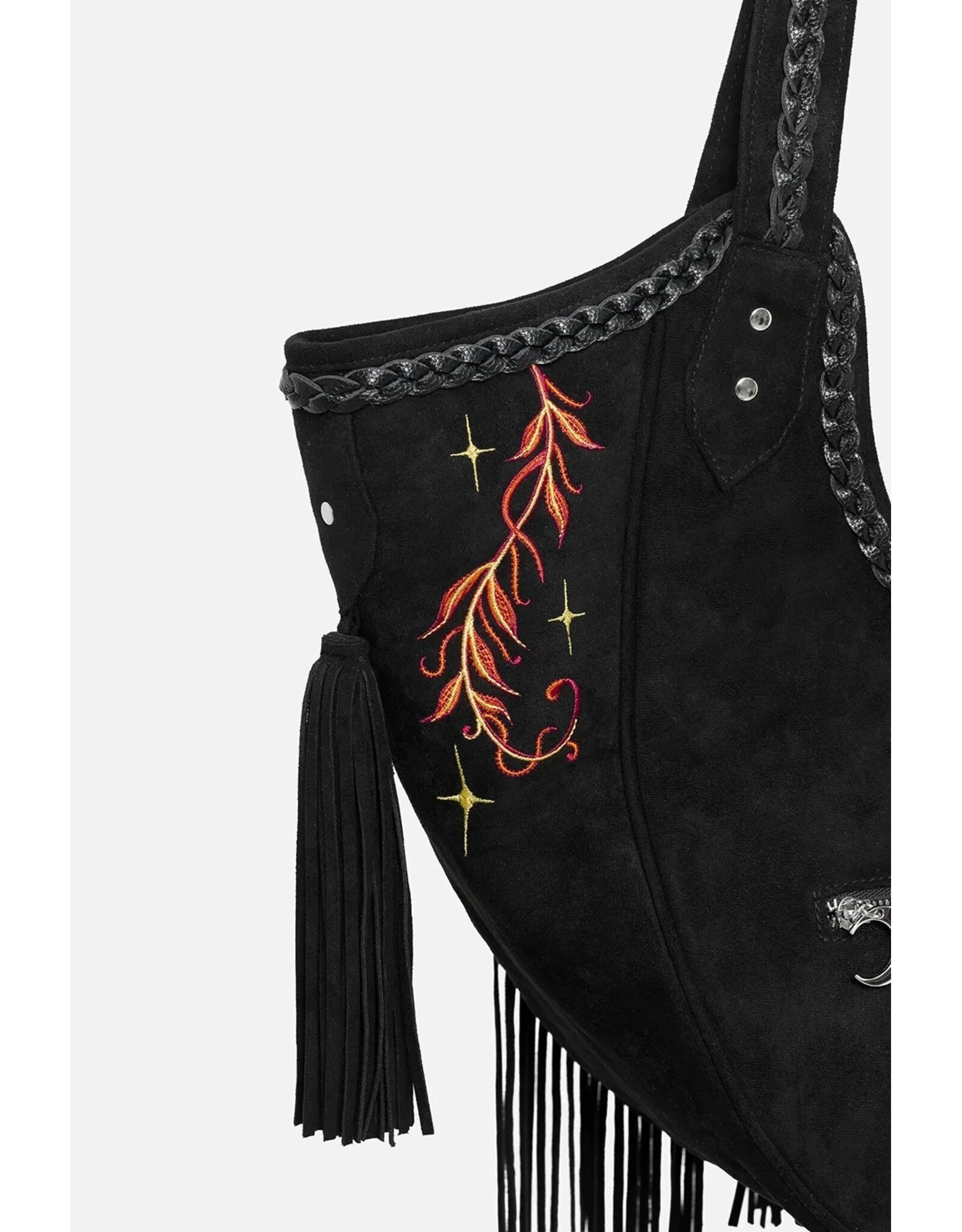 Restyle Fantasy tassen en portemonnees - Fox Meadows tas met geborduurde vossen en franjes