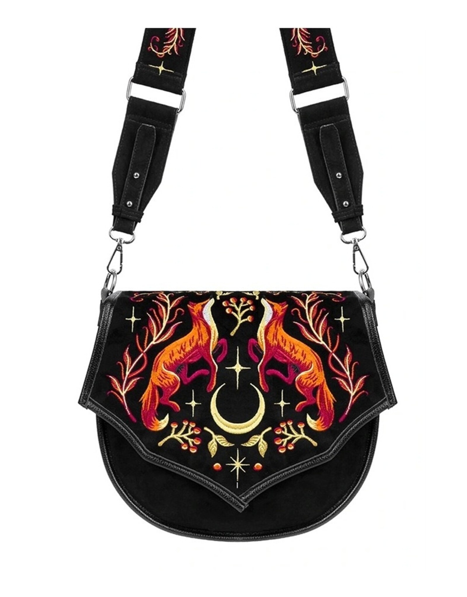 Restyle Fantasy bags and wallets - Foxfire Nights croosbody bag with Fox embroidery
