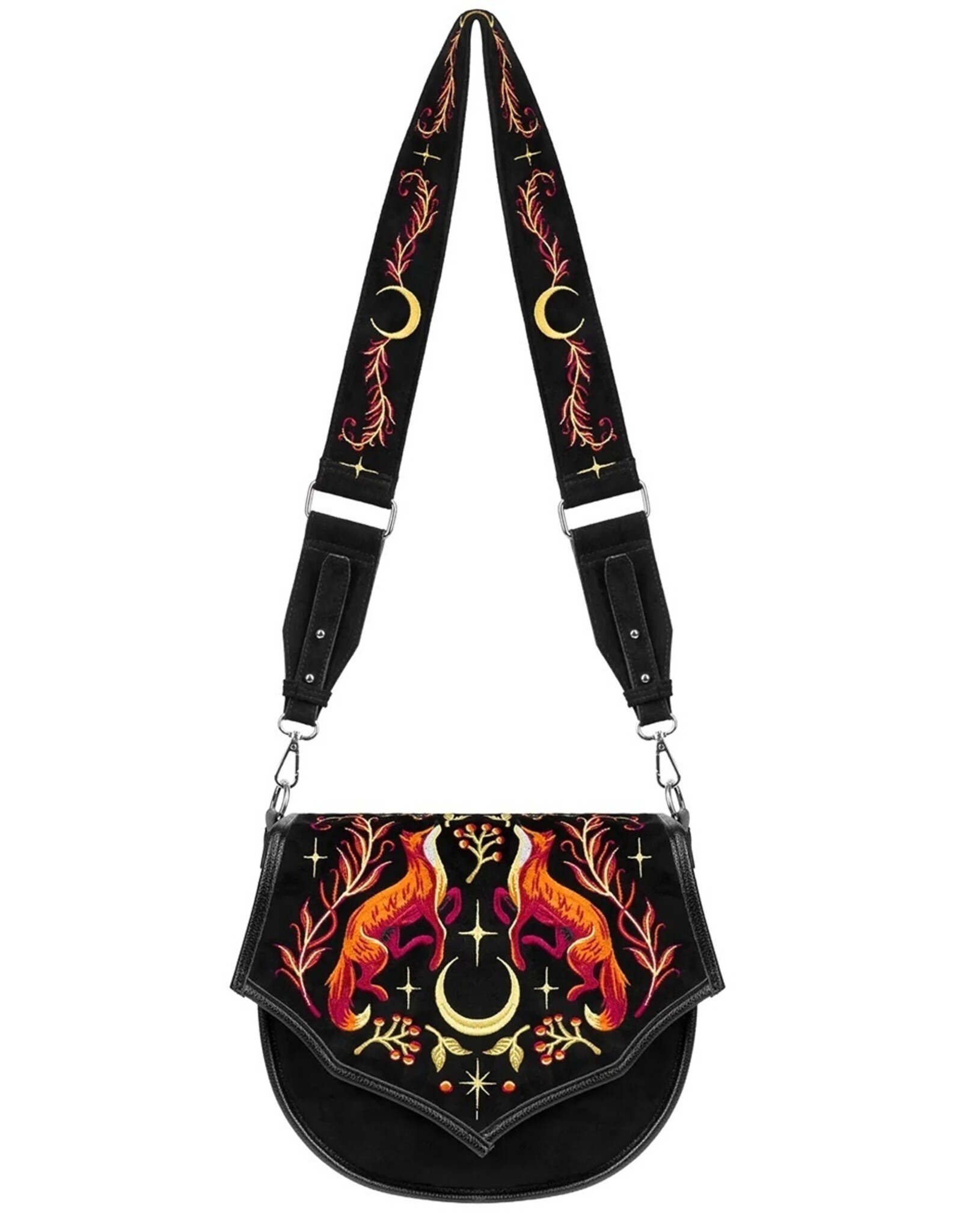 Restyle Fantasy bags and wallets - Foxfire Nights croosbody bag with Fox embroidery