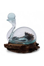 AWG Miscellaneous - Melted Glass Duck Carafe on Wood with Stopper
