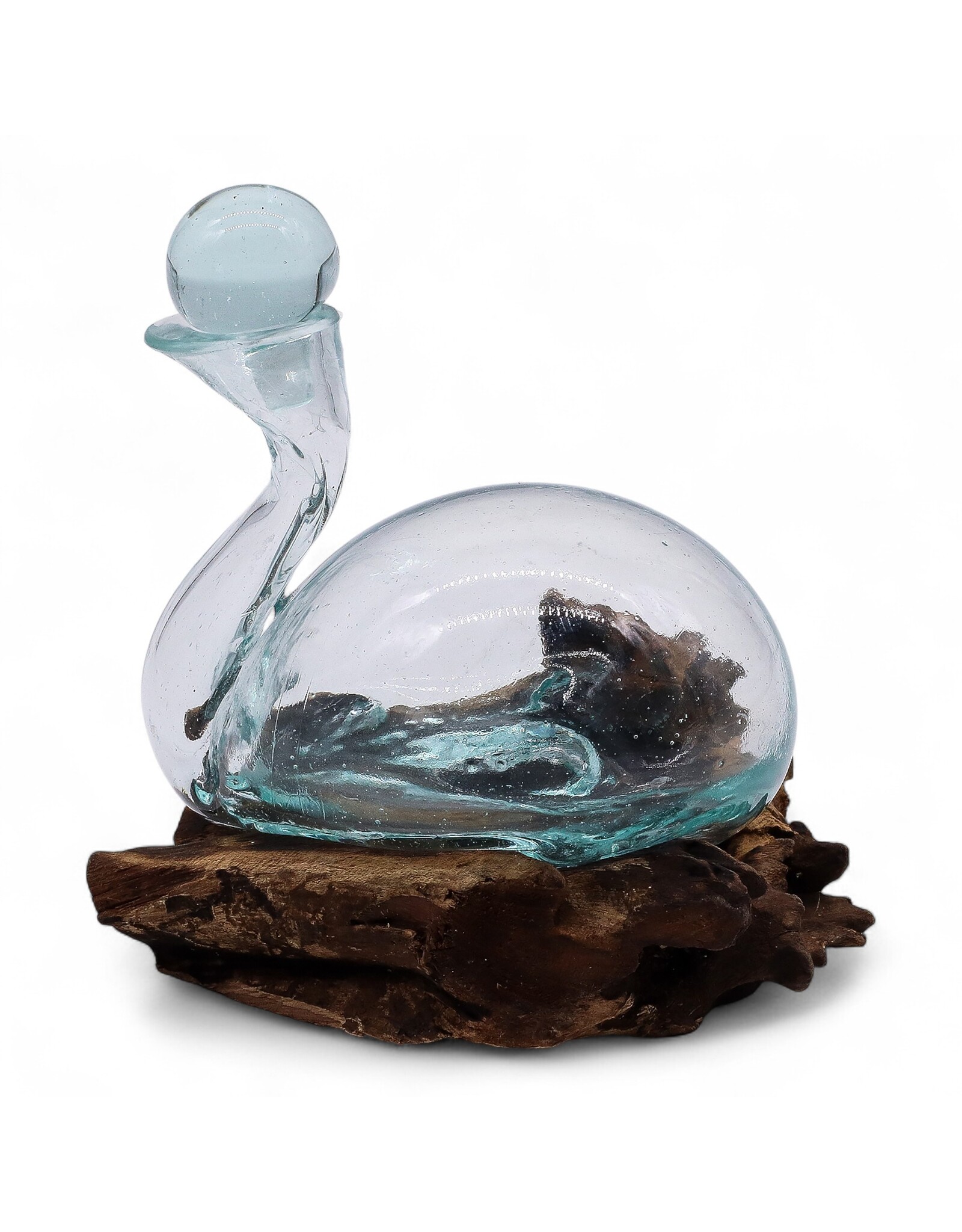 AWG Miscellaneous - Melted Glass Duck Carafe on Wood with Stopper