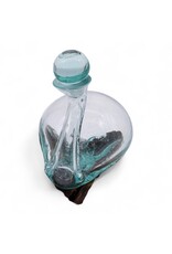 AWG Miscellaneous - Gesmolten Glas Eendkaraf op Hout met Stop
