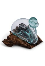 AWG Miscellaneous - Melted Glass Duck Carafe on Wood with Stopper