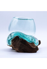 AWG Miscellaneous - Gesmolten Glas Kom op Hout