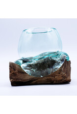 AWG Miscellaneous - Melted Glass Bowl on Wood